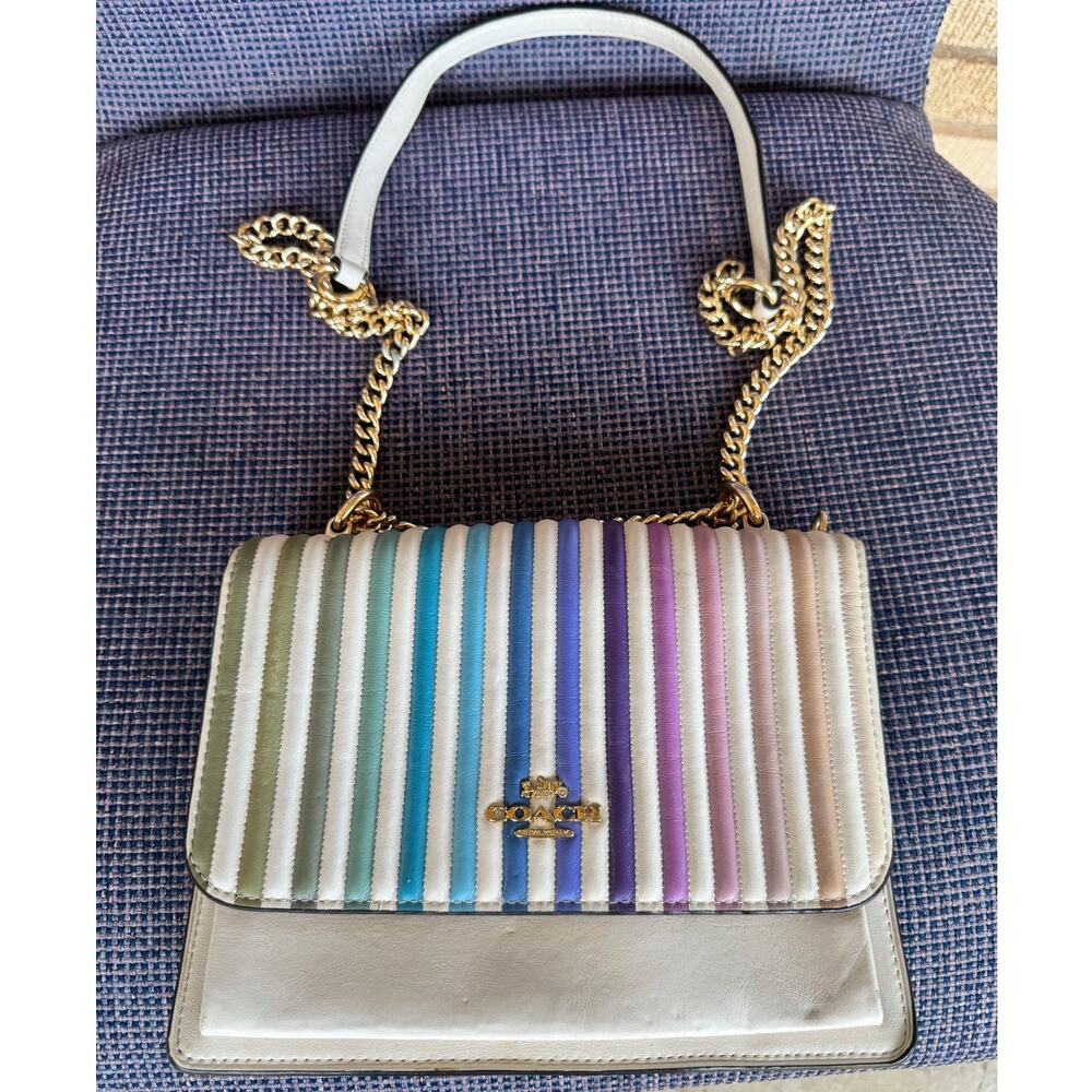 Coach Klare Crossbody Bag Ombre Quilted Multicolor Gold Chain Shoulder Bag